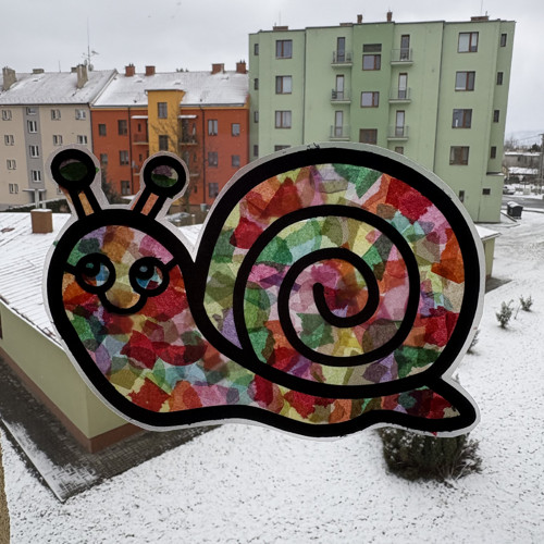 Kreativní sada, papírová vitráž - veselý šneček