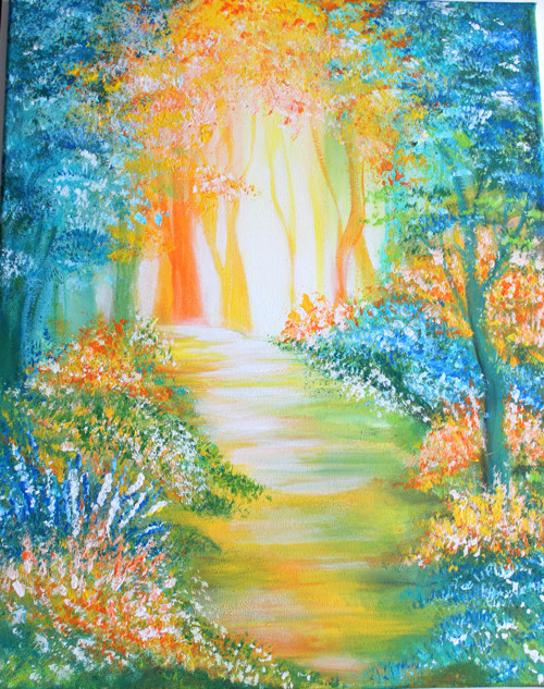 Světlo - akryl plátno 40x50cm