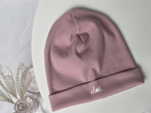 Dvouvrstvá čepice RIB - UNISEX Dusty pink