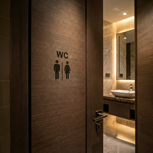 Dekorace na dveře WC - Černý — foto 1