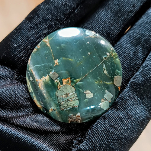 Jaspis s Pyritem, ID 5537, průměr 40 mm