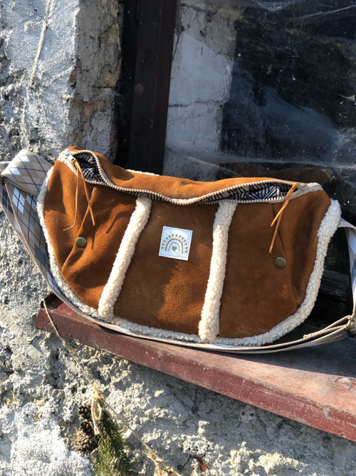 Kožená cross body taška + peněženka