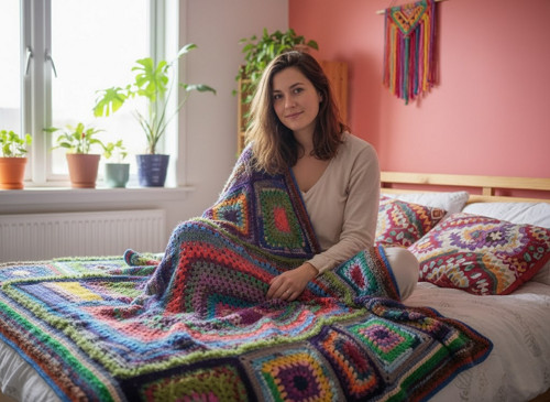 Obří barevná deka „Boho Joy“