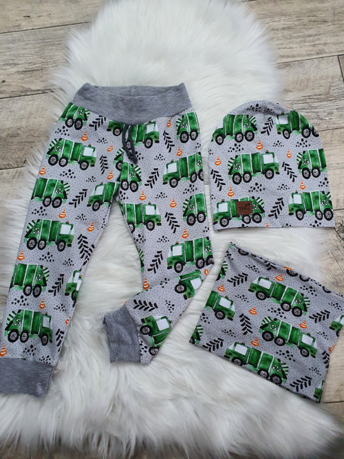 Set tepláčky, čepice + nákrčník s popeláři