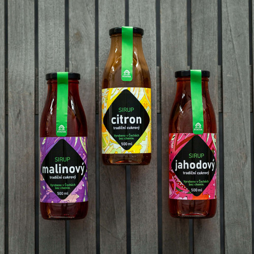 AKCE – 3 sirupy – citron, jahoda, malina (500ml)