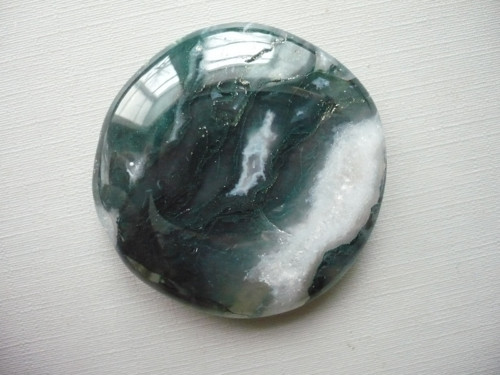 Placka - achát mechový 46 mm, č.976