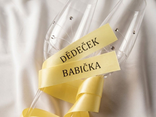 Svatební jmenovka STUHA - světle žlutá