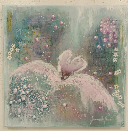 391. Na křídlech lásky, rozměry 40x40 cm