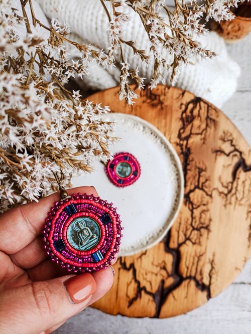 Madaba earrings n.49 - vyšívané náušnice — foto 1