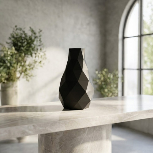 Designová geometrická váza - Černá