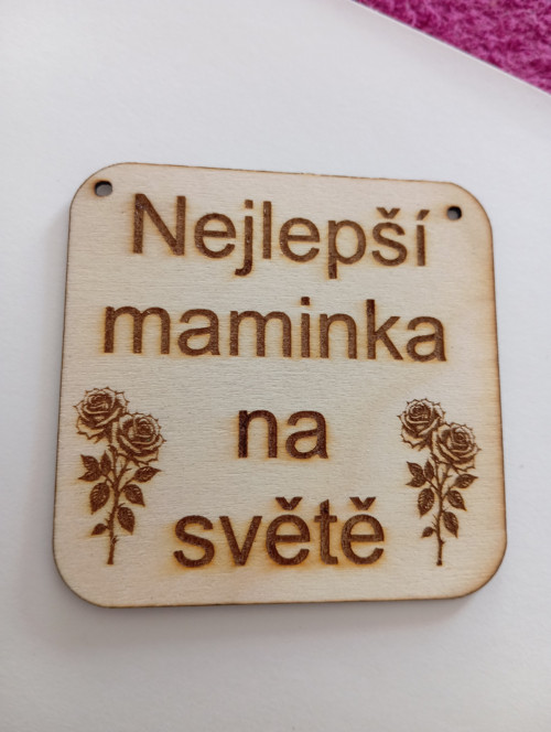 Cedulka / dřevěná /maminka