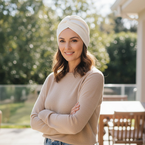 Ebbie turban-style madeira - ECRU