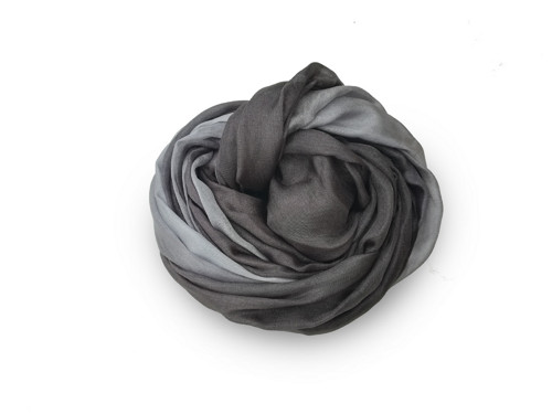 "graphite gradient" hedvábná šála, 150x40 cm
