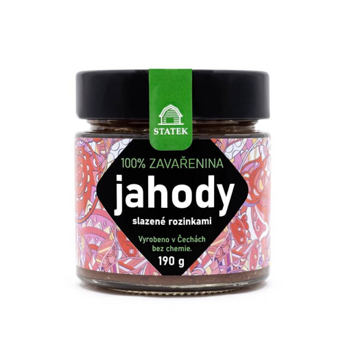 100% zavařenina jahody slazené rozinkami 190 g