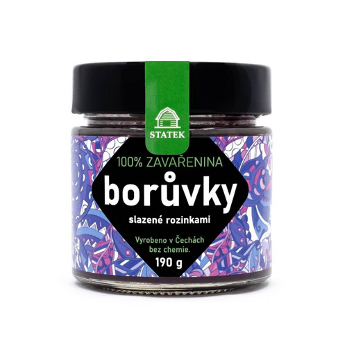 100% zavařenina borůvky slazené rozinkami 190 g