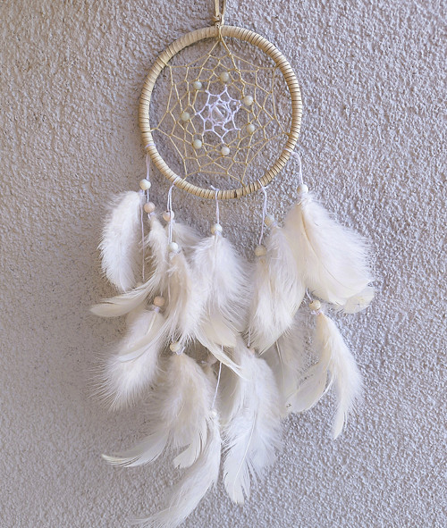 Lapač snů-authentic-8 cm - slon. kost s křišťálem