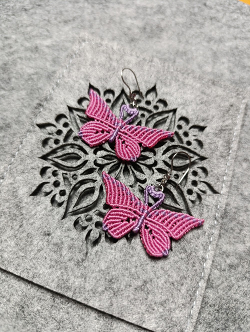 Macramé náušnice *butterfly*