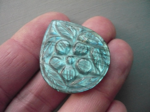 Kabošon - labradorit broušený 33 mm, č.6f