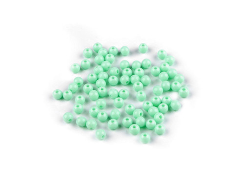 Plastové korálky 6 mm (10g) - mint — foto 1