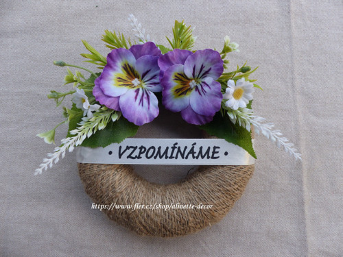 Jutový věneček malý jarní pr. 15cm