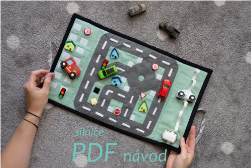 Silnice z filcu pro malá autíčka - PDF návod