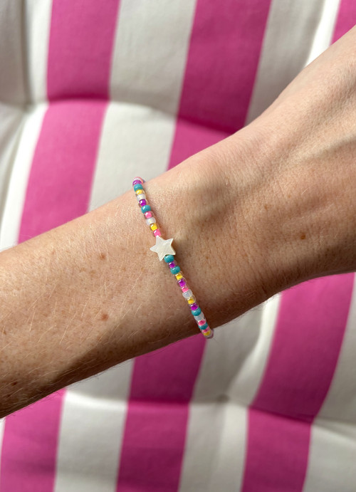 Náramek z Miyuki korálků Rainbow Star
