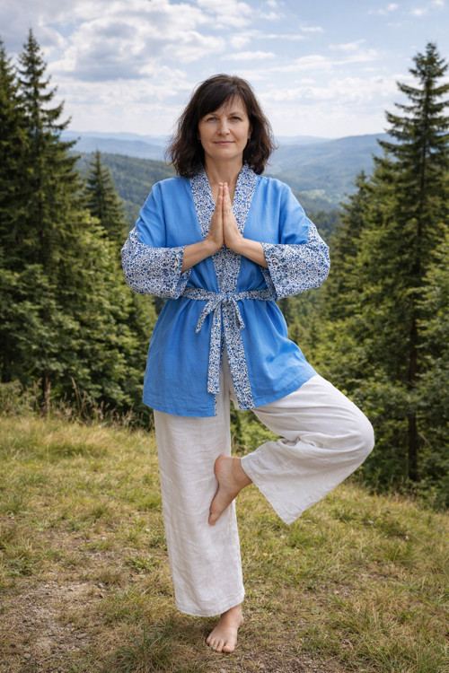 Lněné kimono Pomněnka 4225