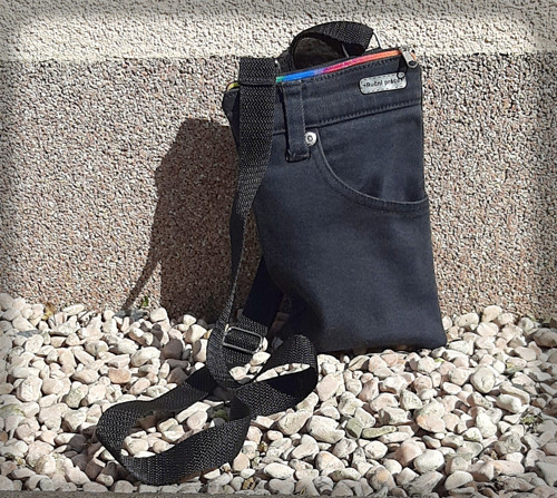 Mini džínová crossbody kapsa - černá — foto 1