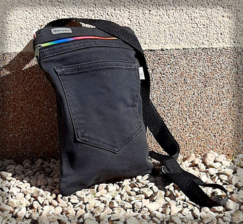 Džínová crossbody taška - černá — foto 1