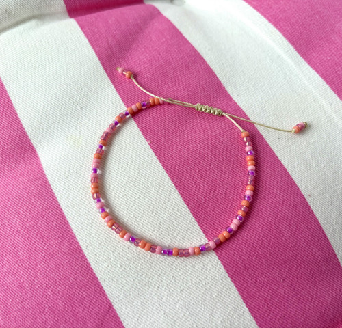 Náramek z Miyuki korálků Pink Rainbow
