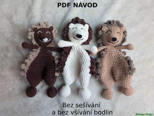 PDF návod – Háčkovaný Muchláček Ježek Bodlík