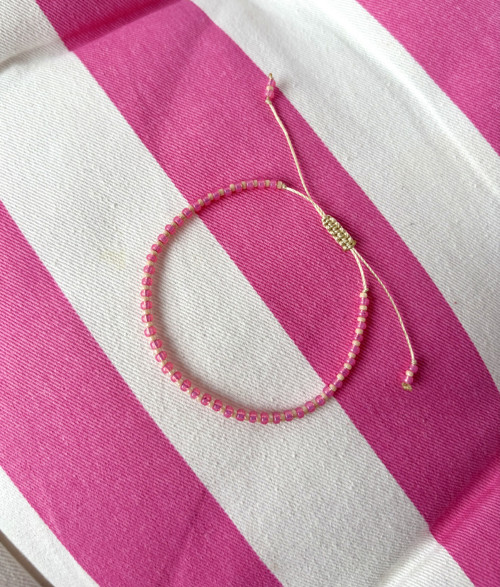 Náramek z Miyuki korálků Rotate Pink