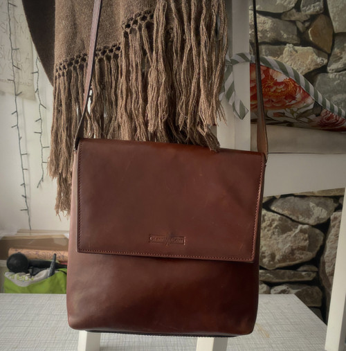 Vintage kožená kabelka — foto 1