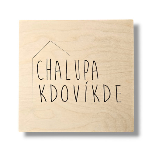 Dřevěná cedulka s nápisem
