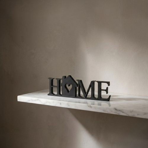 Dekorace HOME s domečkem - Černá