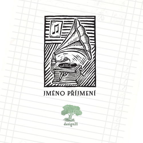 Gramofon: razítko 4x6 cm