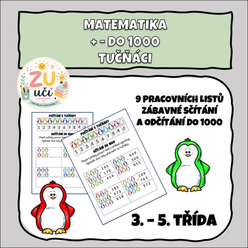 Sčítání a odčítání do 1000 Tučňáci
