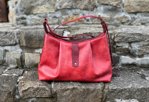 ESME Kožená elegantní kabelka ručně šitá
