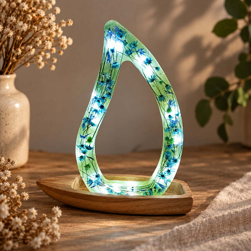 Lampa z pryskyřice Loďka ticha