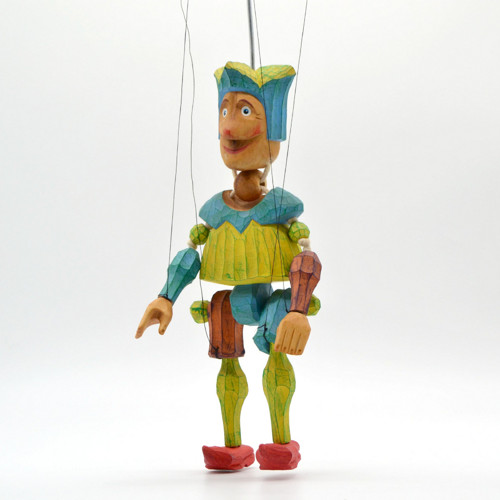 Šašek / ručně vyřezávaná loutka / 28cm