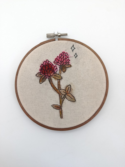 Botanická Ruční výšivka – Květina Jetel