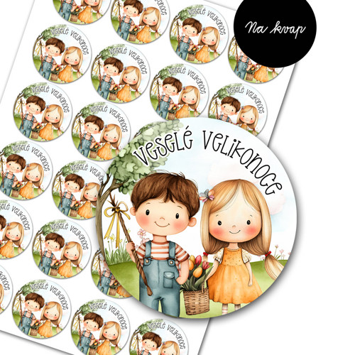 Samolepky veselé Velikonoce s dětmi