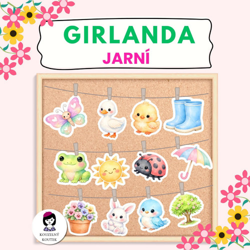 Jarní girlanda, výzdoba, nástěnka
