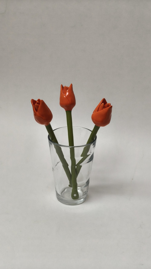 Keramický tulipán - oranžový