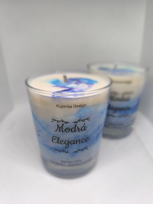 Modrá Elegance – sójová svíčka s vůní Rafe — foto 1