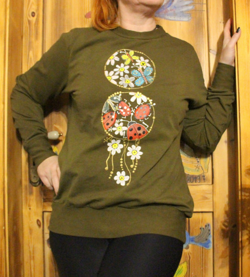Malovaná dámská mikina vel. L/XL SKLADEM recy