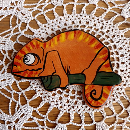 Chameleon, keramický obrázek k zavěšení