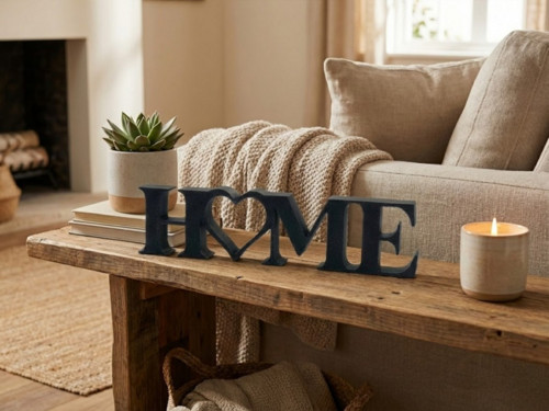 Dekorace HOME se srdcem - Černá — foto 1