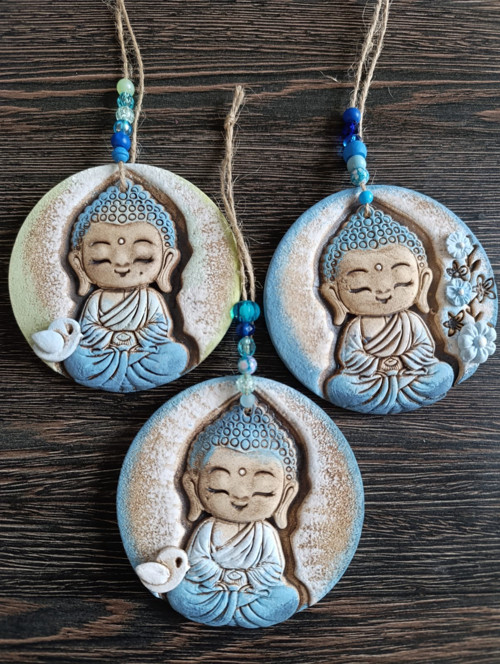 Buddha kolečko v modré