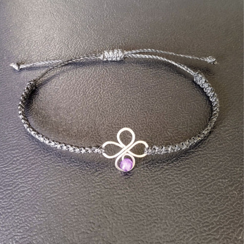 Čtyřlístek s ametystem - talisman (dámský)